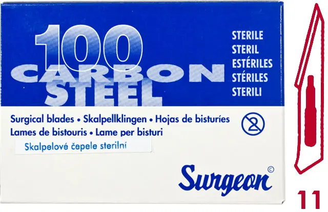 7205_CEPELKY SKALPELOVE SURGEON C. 11 STERILNI 100 KS